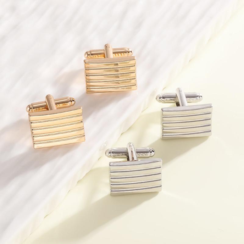 カフス メンズ 男性用 長方形 スクエア 個性的 おしゃれ スタイリッシュ ワイシャツ ビジネス 結婚式 フォーマル パーティー ゴールド シルバー