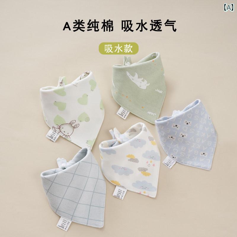 ベビー スタイ 男の子 女の子 新生児 赤ちゃん 綿 コットン 超ソフト 柔らかい 防水 吐き戻し防止 よだれかけ 三角巾 吸水性 通気性 食事用 授乳 チェック柄 ハート柄 ブルー ピンク マルチカラー