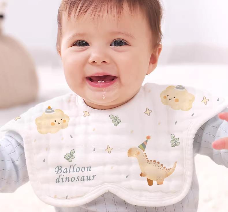 スタイ ベビー 男の子 女の子 ガーゼ よだれかけ 防水 花びら型 大きめ 幅広 厚手 柔らか 高密度 吸水 速乾 通気性 綿 秋冬 吐き戻し 離乳食