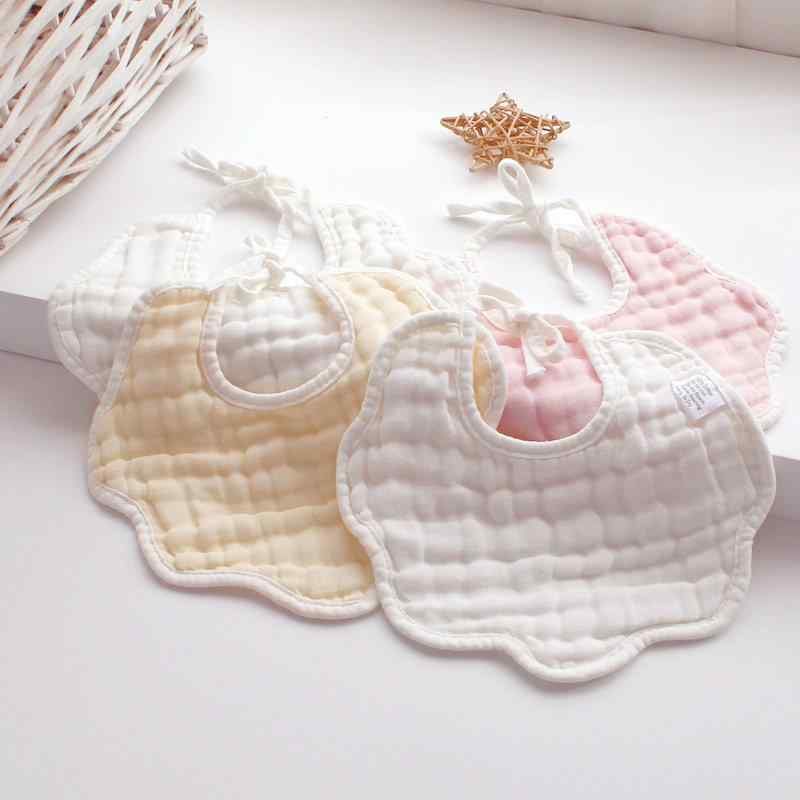 ベビー 男の子 女の子 スタイ よだれかけ 新生児 0歳 1歳 綿 ガーゼ 吐き戻し防止 柔らか 吸水性 速乾 厚手 コットン オールシーズン 4枚セット 白 ピンク 黄色