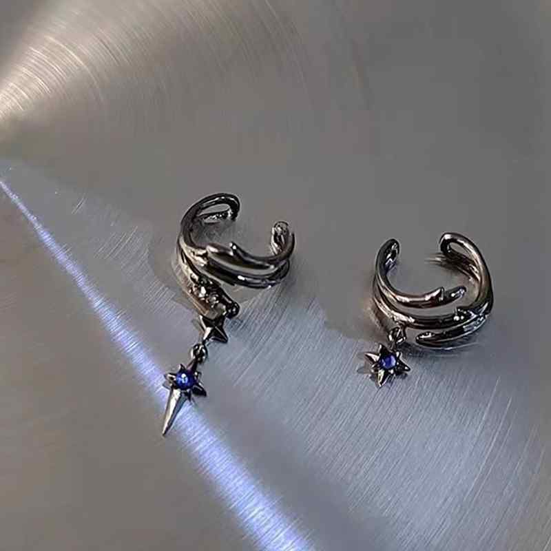 イヤーカフ メンズ レディース ダークネス荊棘 四芒星 ノンホール イヤリング 個性的 ユニーク クール ..