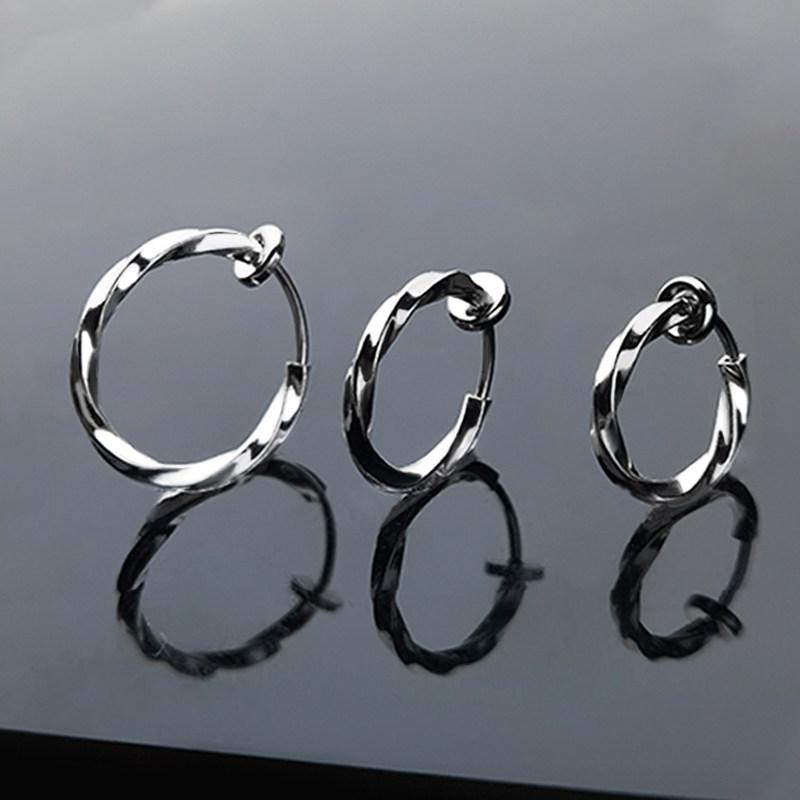 イヤーカフ メンズ レディース ノンホール フェイクピアス 穴なし チタン鋼 ヒップホップ 韓国 モビウ..