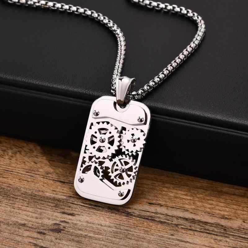 ネックレス メンズ S925シルバー シルバー925 回転ギア ペンダントトップ 個性的 パンク メカニカル ド..