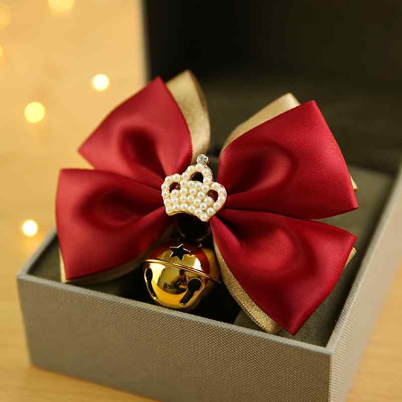 首輪 犬 猫 小型犬 中型犬 大型犬 お正月 イベント 手作り ハンドメイド 鈴付き 蝶ネクタイ リボン 王..