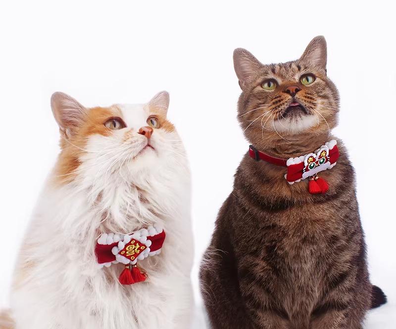 ペット用品 猫用 お正月飾り 首輪 カラー 蝶ネクタイ ボウタイ リボン バックル かわいい 開運 虎柄 アクセサリー 飾り
