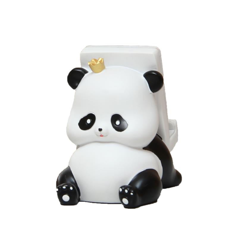 スマホスタンド レディース 携帯スタンド かわいい パンダ キャラクター 置物 オブジェ 飾り 卓上 デスク用 リビング 樹脂製 実用 おしゃれ ユニーク プレゼント ギフト