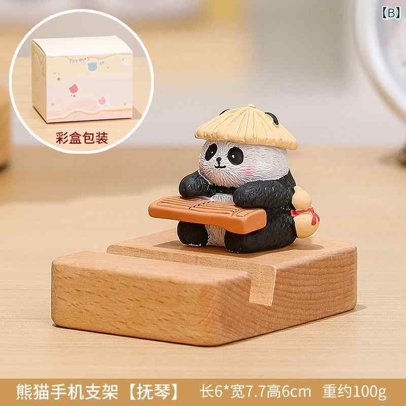 スマホスタンド 女性向け パンダ 癒し系 かわいい ユニーク おしゃれ デスク 卓上 置物 飾り 書斎 インテリア 誕生日ギフト 樹脂製