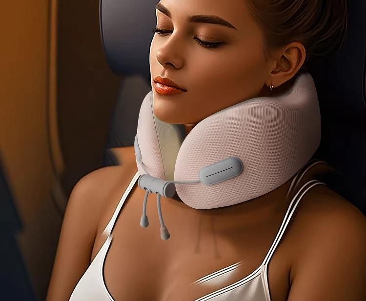 ネックピロー メンズ レディース U字型 低反発 頸椎サポート 首枕 携帯用 コンパクト 機内 車中泊 長時間移動 仮眠用 トラベルピロー 快眠グッズ 通気性 折りたたみ 旅行用品