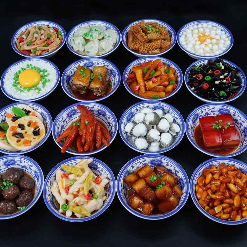 食品模型 フェイクフード 小鉢料理 豚の角煮 東坡肉 きゅうりの和え物 ピーナッツと湯葉 中華料理 ディ..