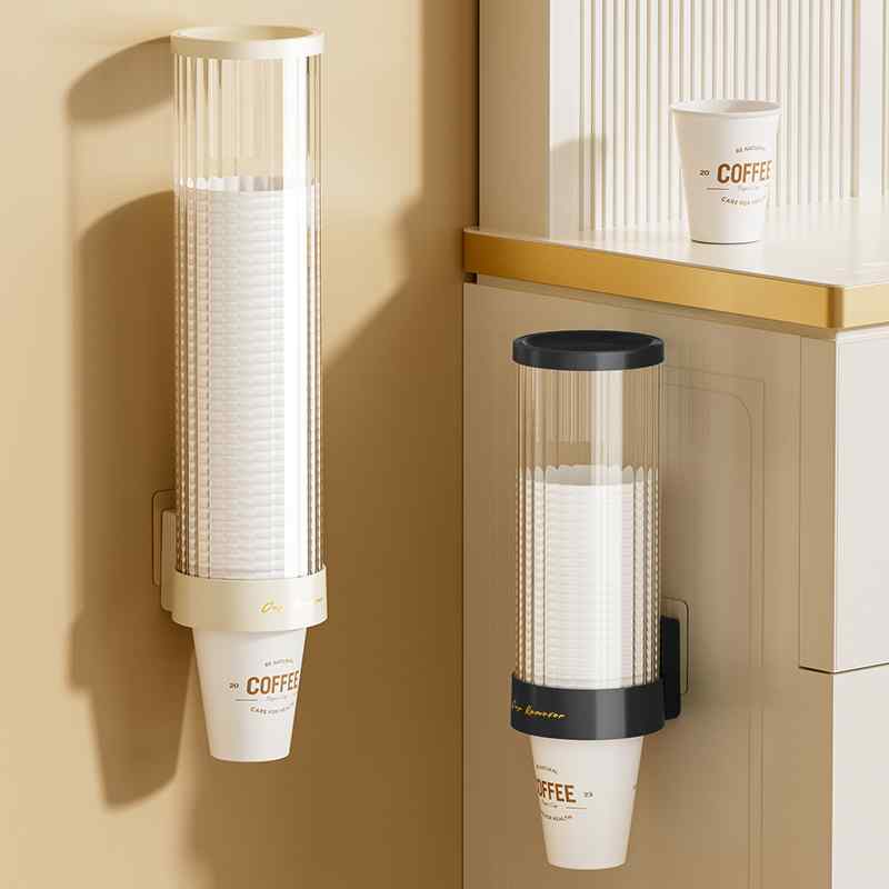 自動紙コップディスペンサー 家庭用 ウォーターサーバー横 卓上 収納 ラック スタンド 防塵 プラスチッ..