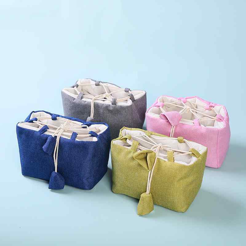 巾着袋 茶器収納 急須 茶碗 小物 骨董品 携帯用 整理 綿麻 厚手 丈夫 和風 無地 シンプル おしゃれ ポ..