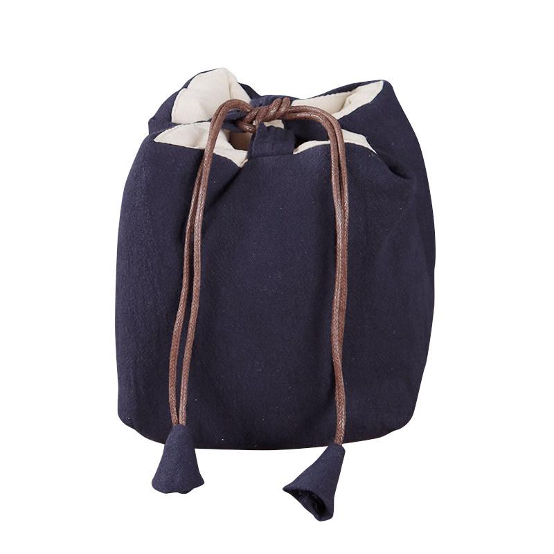 茶器 収納バッグ 携帯用 ポータブル ケース 綿麻布製 手提げ 旅行 アウトドア 耐衝撃 保護 ティーポッ..