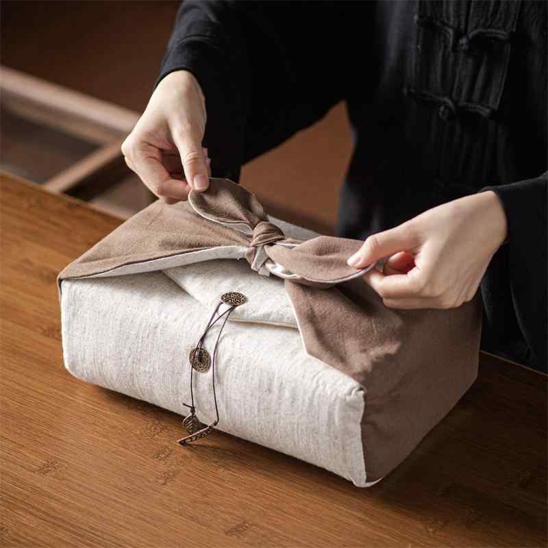 茶器 収納バッグ コットンリネン 大容量 携帯用 一式収納 家庭用 アウトドア 旅行用 布製 丈夫 多機能 ..