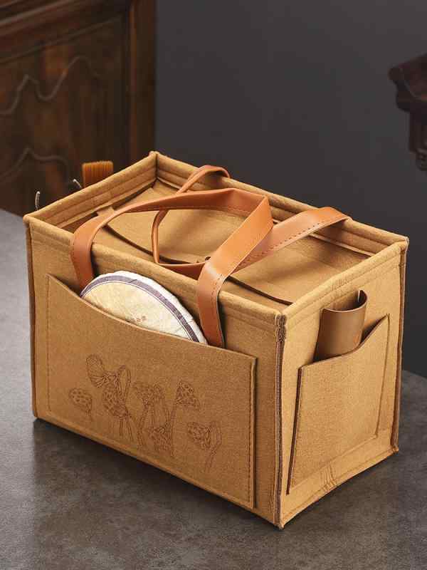 茶器収納 アウトドア 旅行 車載 ドライブ 持ち運び ポータブル 収納バッグ ケース ポーチ 急須 湯呑み ..