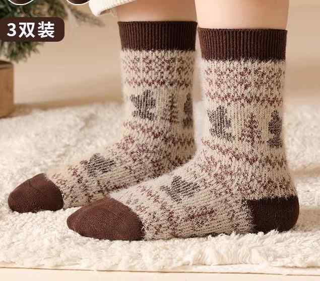 靴下 男の子 女の子 キッズ ベビー 秋冬 厚手 肉厚 綿 コットン 保温 防寒 あったか クルー丈 ミドル丈..