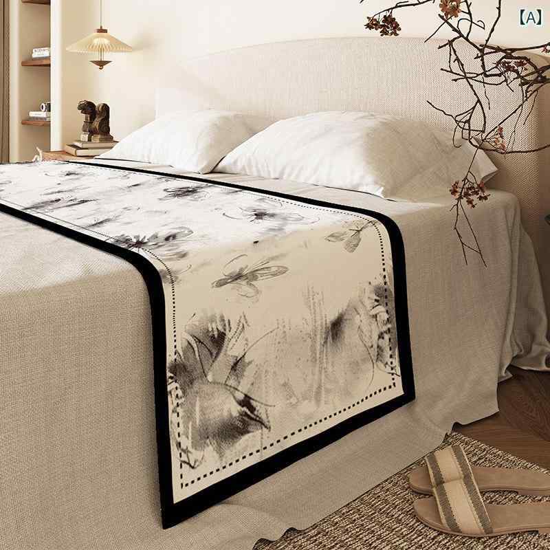 Futon Covers - ベッドスロー ホテル 民宿 美容院 来客用 ベッドカバー ベッドライナー 家庭用 業務用 インテリア 上品 エレガント 装飾 リネン 麻 植物柄