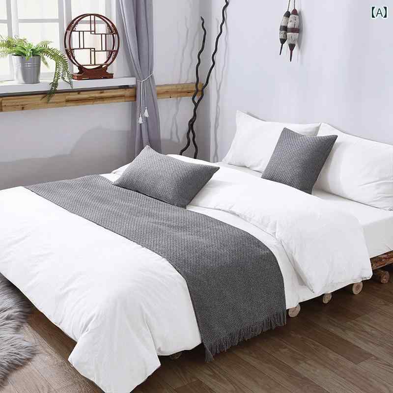 ベッドスロー ホテル 旅館 民泊 ゲストハウス 客室 寝室用 ベッドランナー モダン シンプル スタイリッ..