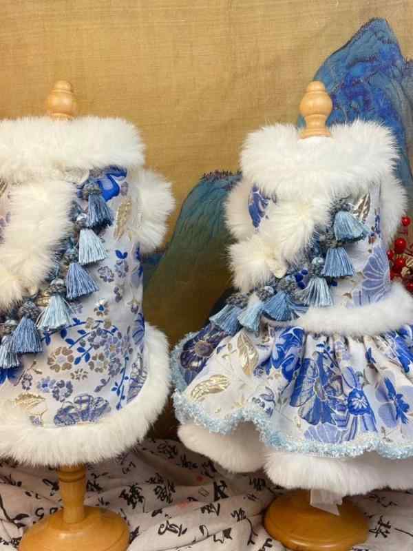 ペット服 犬服 猫服 男の子 女の子 お正月 チャイナドレス チャイナ服 ペア モコモコ 暖かい 防寒 正装..