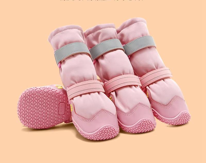 犬用シューズ 中型犬 大型犬 防水 防滑 保温 反射材付き ロング丈 ハイカットブーツ 雪 雨 散歩 アウト..