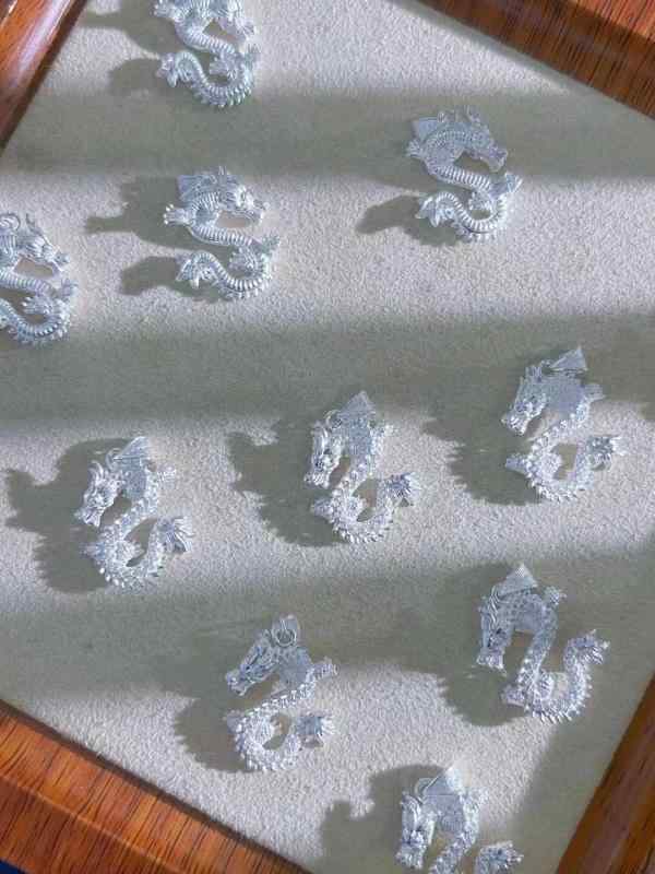 ネックレス メンズ レディース S990 シルバー 辰 龍 モチーフ 無垢 ペンダント トップ 幸運 普段使い ..