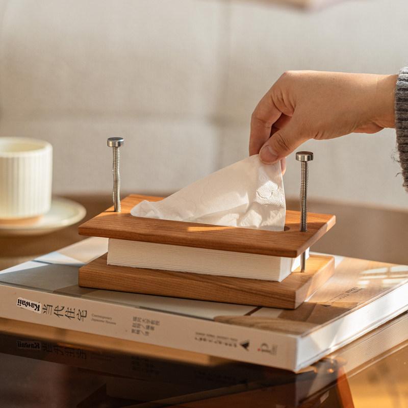 ティッシュケース おしゃれ ヴィンテージ風 フローティング 木製 無垢材 シンプル リビング ダイニング 卓上 北欧 インテリア 収納ボッ..