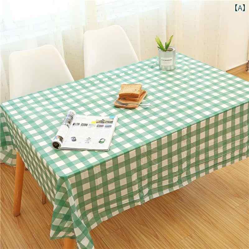 テーブルクロス 使い捨て 長方形 キャンプ パーティー 結婚式 高級感 北欧風 プリント 撥水 防水 防汚 ビニール 大判 汚れ防止 卓上 おしゃれ かわいい 花柄 チェック ドット レッド ブルー グリーン