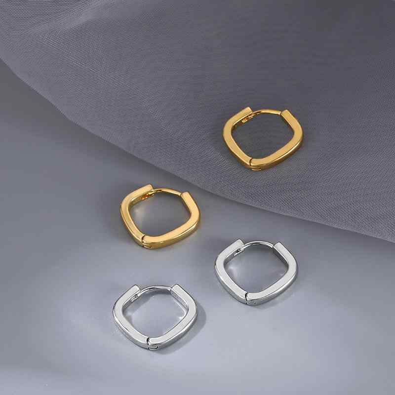 ピアス フープ レディース 女性用 スクエア ゴールド シルバー 合金製 銅 メッキ 上品 シンプル 香港風..