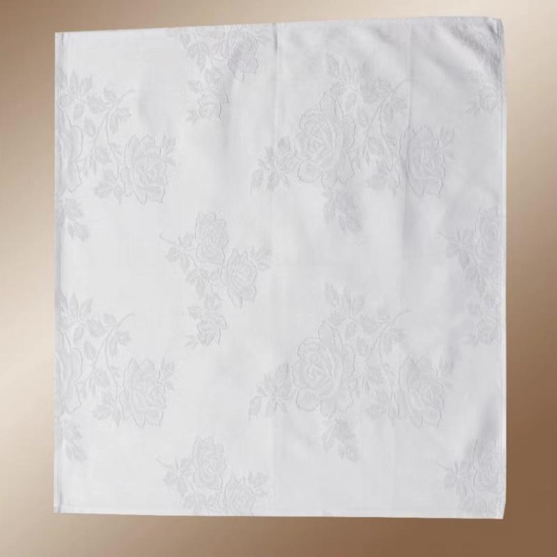 ナプキン 白 綿 コットン ホテル レストラン 業務用 ジャガード サテン 織り 口布 高級感 吸水性 厚手 ..