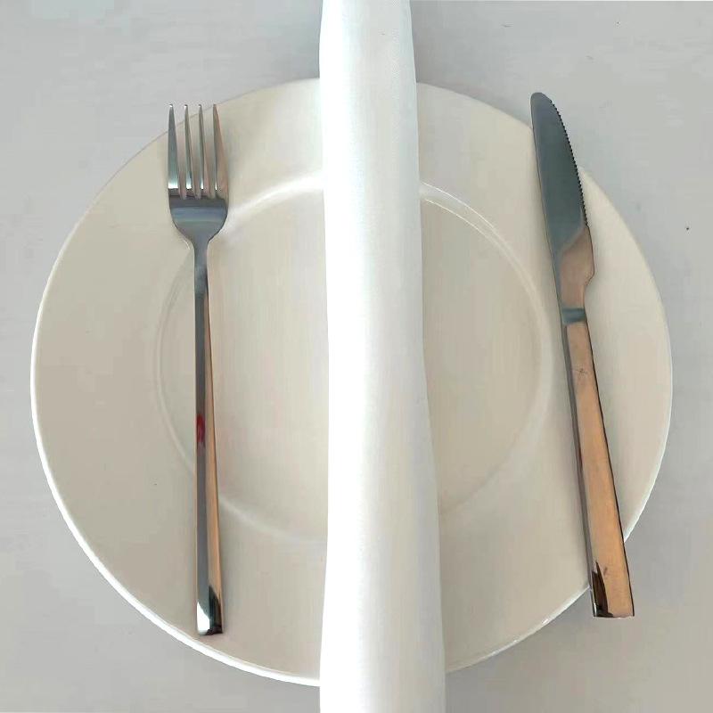 ナプキン テーブルリネン ホテル レストラン パーティー 業務用 サテン ポリエステル 無地 シンプル モダン 高級感 光沢 正方形 スクエア 白 アイボリー オフホワイト 撥水 防汚 速乾 耐久性 ウォッシャブル