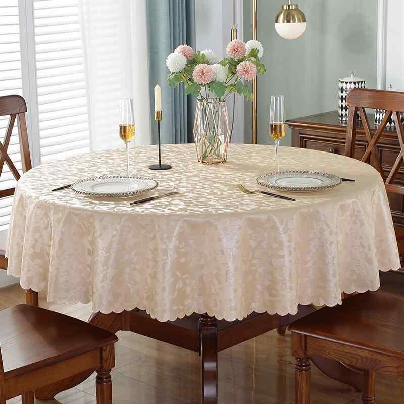 テーブルクロス 円形 丸形 レザー 合成皮革 防水 防汚 耐熱 撥水 手入れ簡単 ホテル ダイニング カフェ ピンク ゴールド ホワイト 高級感 モダン シンプル インテリア おしゃれ 厚手 汚れ防止 傷防止 大判 無地