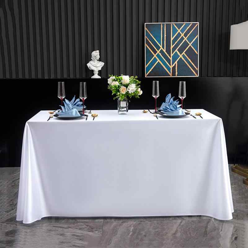 テーブルクロス 長方形 高級感 宴会 会議 誕生日 モダン シンプル ポリエステル サテン 無地 光沢 業務用 おしゃれ 机掛け インテリア 装飾 上品 洗える ファブリック マルチカバー ホワイト シャンパン アイボリー
