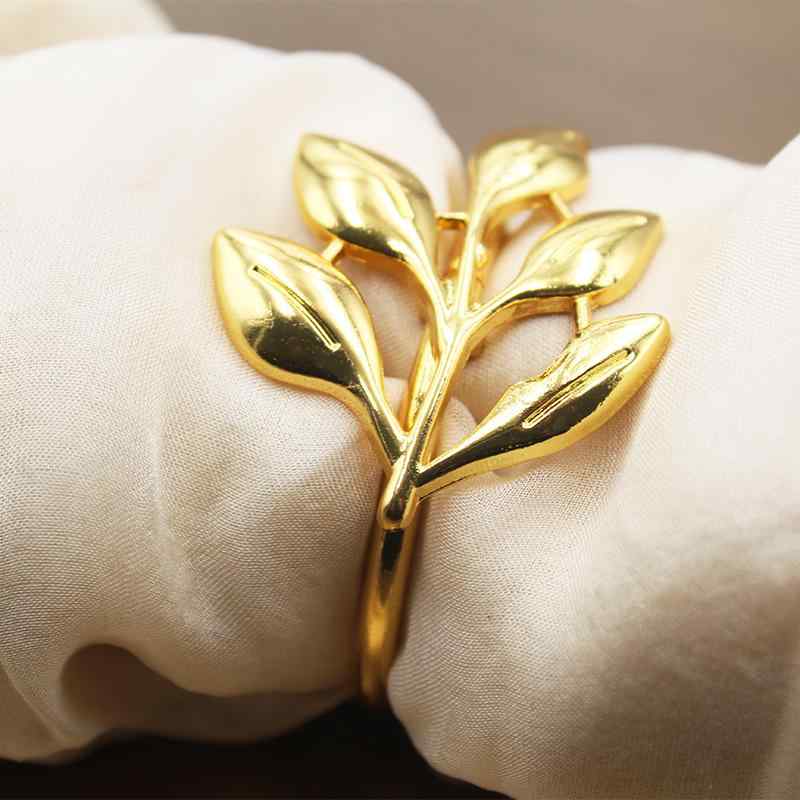 ナプキンリング リーフ 葉 モチーフ ホルダー バックル 金属製 亜鉛合金 高級感 電気メッキ加工 ゴールド シルバー ホワイト 結婚式 パーティー 披露宴 おしゃれ かわいい アメリカンスタイル インテリア キッチン