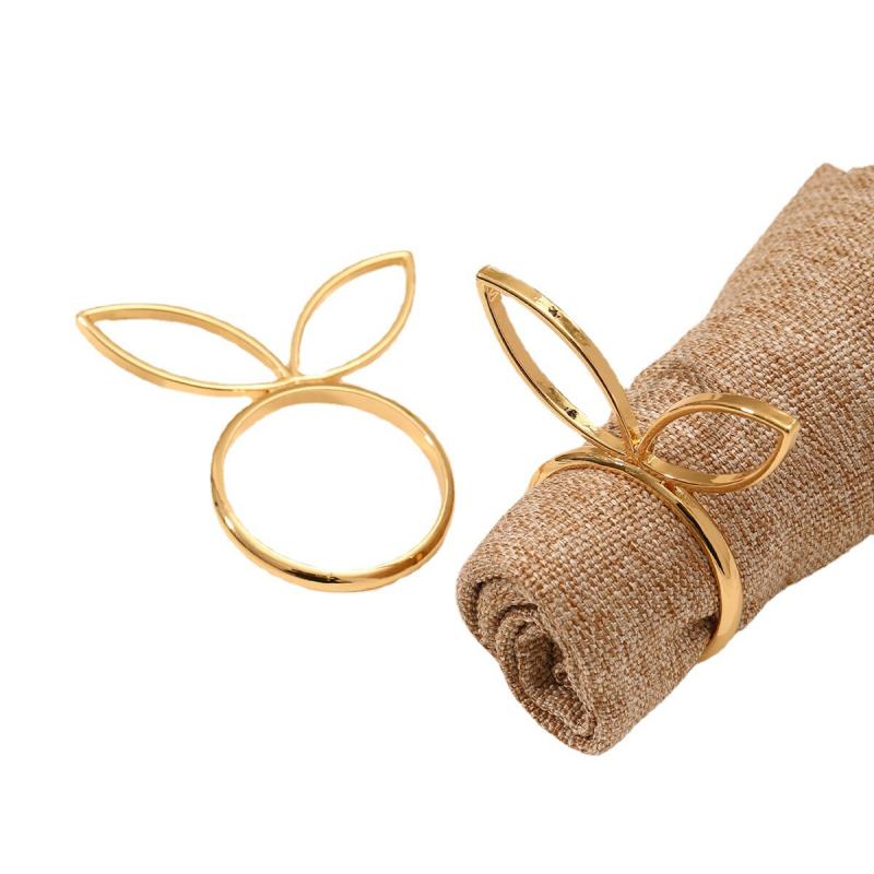 ナプキンリング メンズ レディース ウサギ イースター バニー 復活祭 かわいい おしゃれ 卓上小物 テーブルコーディネート 合金製 電気メッキ加工 ジルコニア 華やか 高級感 赤 レッド レストラン ホテル パーティー