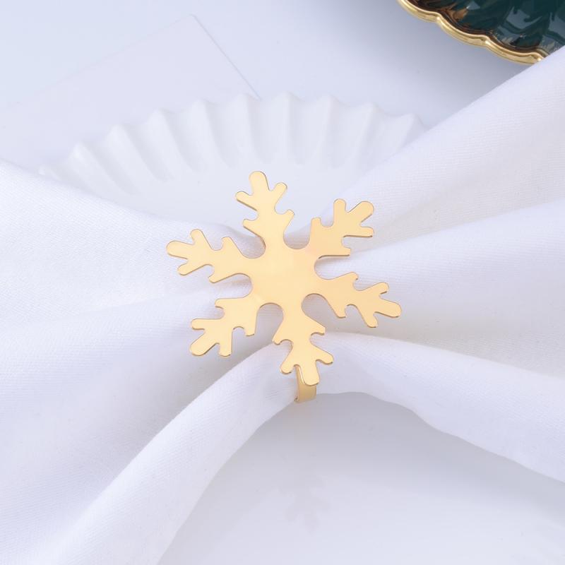 ナプキンリング ホルダー バックル クリップ クリスマス 雪の結晶 トナカイ 金属製 合金 電気メッキ加工 ゴールド シルバー 高級感 北欧風 ホテル レストラン パーティー テーブルコーディネート 卓上 装飾 雑貨