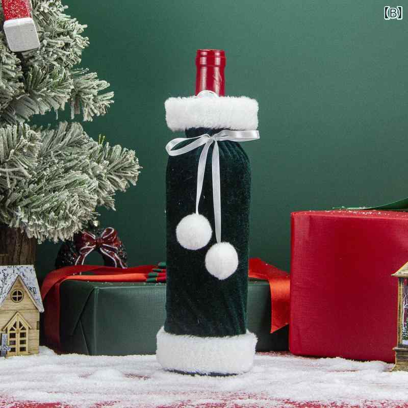 ボトルカバー ワイン ケース クリスマス 飾り ベルベット ぬいぐるみ ダイニング パーティー 演出 雑貨 置物 華やか 上品 高級感 柔らかい もふもふ 秋冬 インテリア ラッピング 卓上 かわいい おしゃれ サンタ frontop-13242349 フロントップ楽天市場店 サンプル画像3