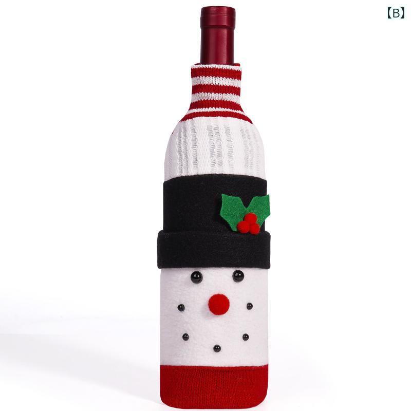 ワインボトルカバー メンズ レディース 秋冬 サンタクロース 雪だるま トナカイ クリスマス パーティー 飲食店 卓上 装飾 飾り おしゃれ かわいい 布製 ボトルバッグ シャンパン 雑貨 レッド ホワイト ブラウン 3