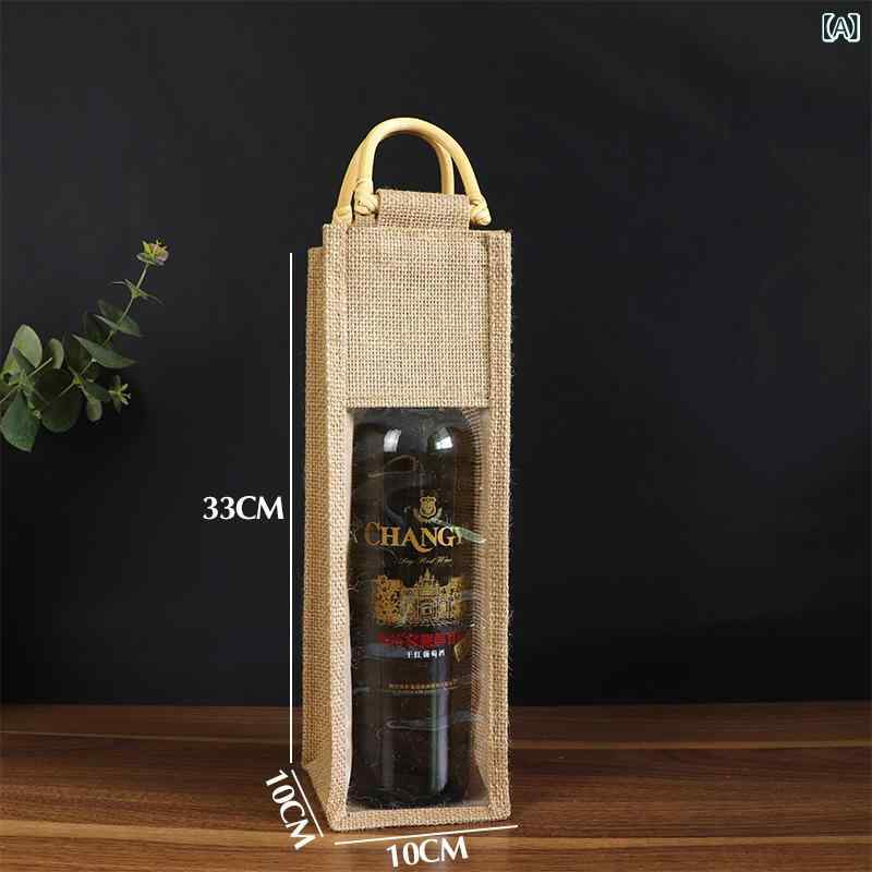 ワインバッグ メンズ レディース 麻 リネン 葡萄酒 手提げ 鞄 トート 四本収納 ギフト 贈答 持ち運び ..