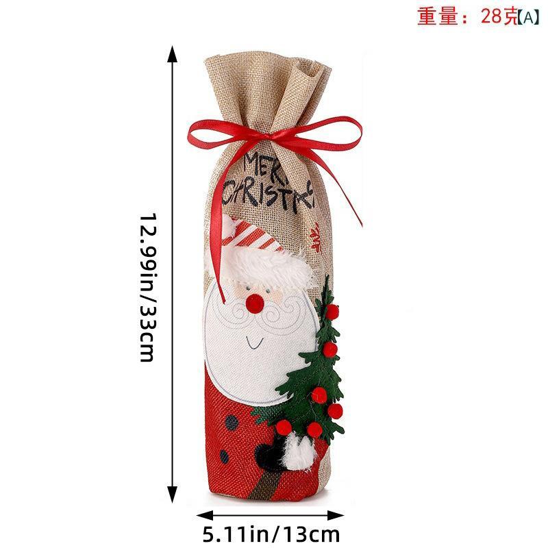 ワインボトルカバー メンズ レディース クリスマス 麻 リネン サンタクロース 雪だるま 卓上 装飾 飾り..
