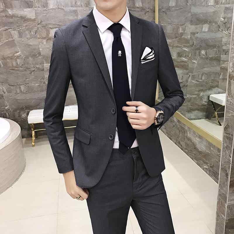 ・スタイル: 韓国ファッション・前立て: シングル2つボタン・主な素材: アセテート 85%、化学繊維混紡・着用シーン: 宴会・襟元: ノッチドラペル・ベント: センターベント・シルエット: スリム・生地の厚さ: 標準・カラー展開: パープル、ブラック、ライトグレー、ダークグレー、ワインレッド、ネイビー・サイズ展開: S、M、L、XL、2XL、3XL