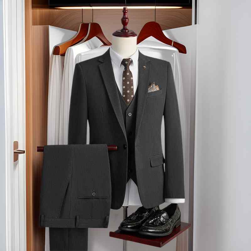 ・スタイル: ビジネス、フォーマル・前立て: シングル1つボタン・主な素材: ポリエステル 68%、コットン混紡・着用シーン: 結婚式・ベント: センターベント・シルエット: スリム・厚さ: 標準・カラー展開: ダークグレー、ブラック・サイズ展開: M、L、XL、2XL、3XL、4XL、5XL、6XL・仕様: 接着芯仕様