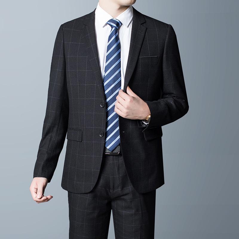 Other - スーツ メンズ 男性用 紳士 セットアップ 春夏 ビジネス 結婚式 通勤 形態安定 ノーアイロン イージーケア 高級感 シングル 2つボタン ジャガード織り 綿混 アセテート グレー