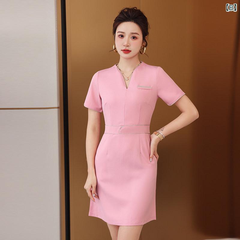 エステ 制服 レディース 秋冬 美容師 サロン ワークウェア ユニフォーム 施術着 厚手 セットアップ ワンピース パンツ スキンケア フットケア おしゃれ エレガント 紺 黒 ピンク 大きいサイズ