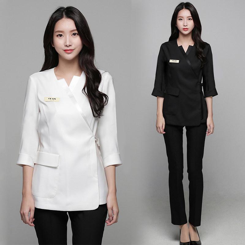 エステ 制服 ユニフォーム 美容師 ネイル スキンケア フットケア リラクゼーション 施術服 ワークウェ..