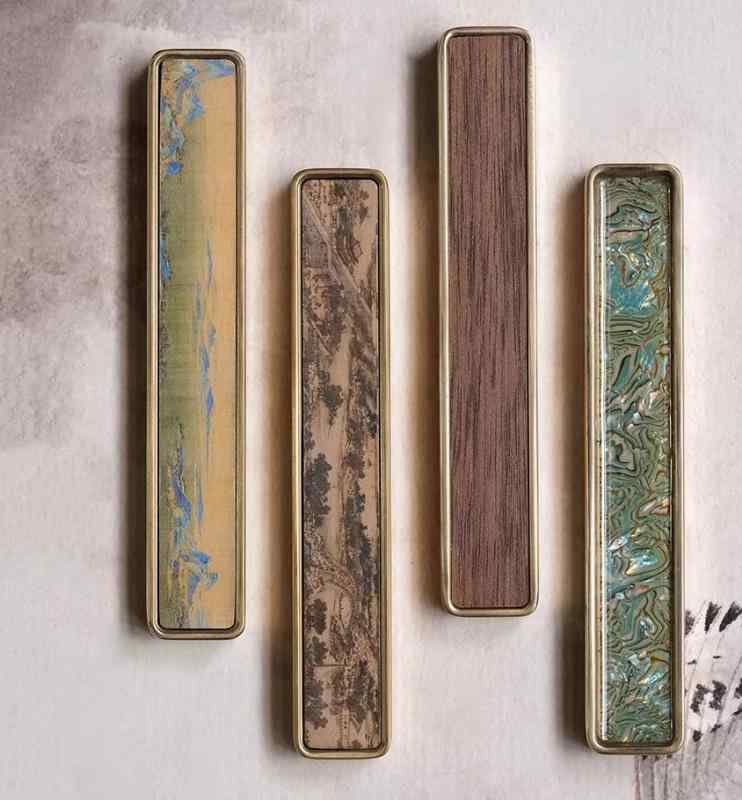 文鎮 ペーパーウェイト 真鍮 螺鈿細工 千里江山 清明上河図 紙押さえ 筆置き 書道 習字 絵画 墨画 練習 文房具 デスク 書斎 インテリア 飾り おしゃれ モダン 誕生日 記念 贈り物 プレゼント