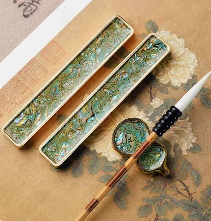 文鎮 真鍮 螺鈿細工 おしゃれ 和モ�