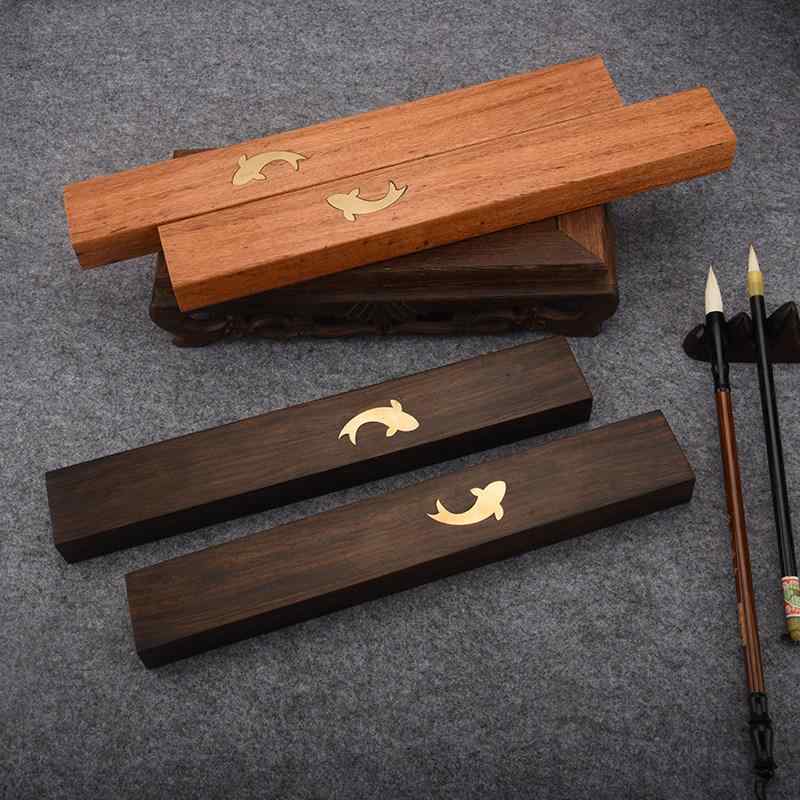 文鎮 無垢材 紅木 黒檀 酸枝 真鍮 魚