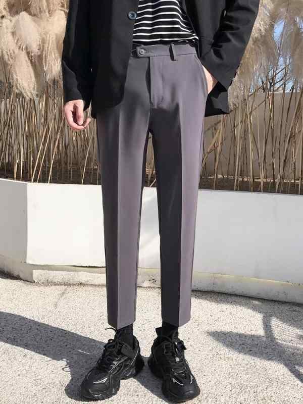 Rakuten - スラックス メンズ テーパードパンツ ビジネス 通勤 普段使い スリム 裏起毛 秋冬 ストレッチ ノーアイロン 防シワ 洗濯機洗い可 立体裁断 通気性 無地 高級感 ミドルウエスト 韓国ファッション ブラック ダークグレー ホワイト