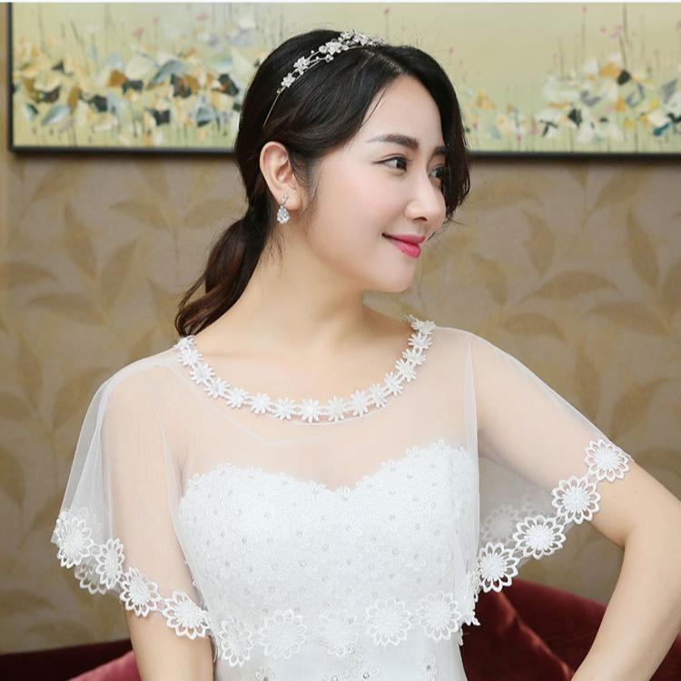 乐天商城 - ショール レディース ブライダル ウェディング 花嫁 結婚式 披露宴 二次会 レース チュール 白 チャイナドレス 羽織り 春夏 ボレロ ケープ 肩掛け パーティー フォーマル 上品 シースルー 透け感 エレガント