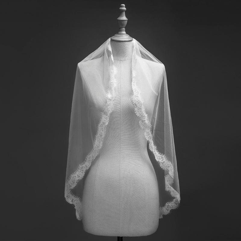 ウエディングベール レディース 結婚式 挙式 披露宴 アイラッシュレース ヴェール 花嫁 コーム ミディアム シングル チュール メッシュ アンティーク風 レトロ シンプル 上品 エレガント ホワイト アイボリー ブライダル ヘッドドレス 髪飾り