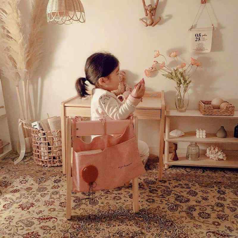 ベビーベッド 吊り 収納 ポケット 壁掛け キッズ 男の子 女の子 韓国 刺繍 リネン 綿麻 シート 多機能 ..